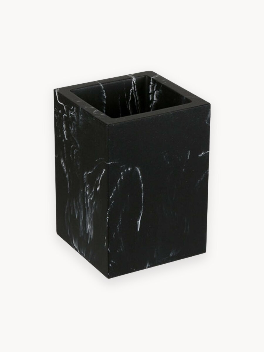 Стакан для зубных щеток PERFECTO LINEA Marble черный (35-000013)
