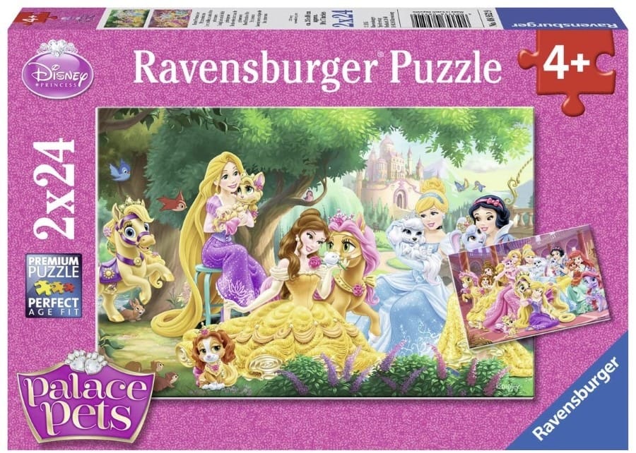 Пазл Ravensburger Disney "Друзья принцесс", 2x24 элемента, 26x18 см