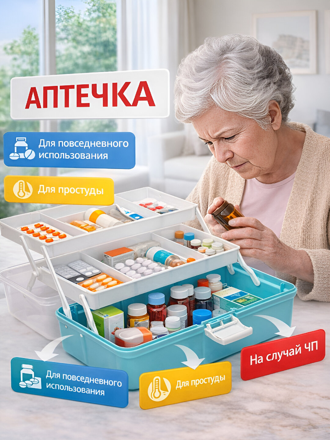Аптечка домашняя, для хранения лекарств