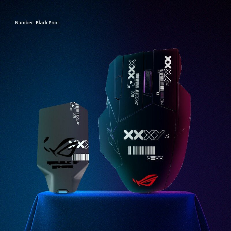 Набор наклеек для мыши и подставки ASUS ROG Spartan X, толщина 0.2 мм, черный принт