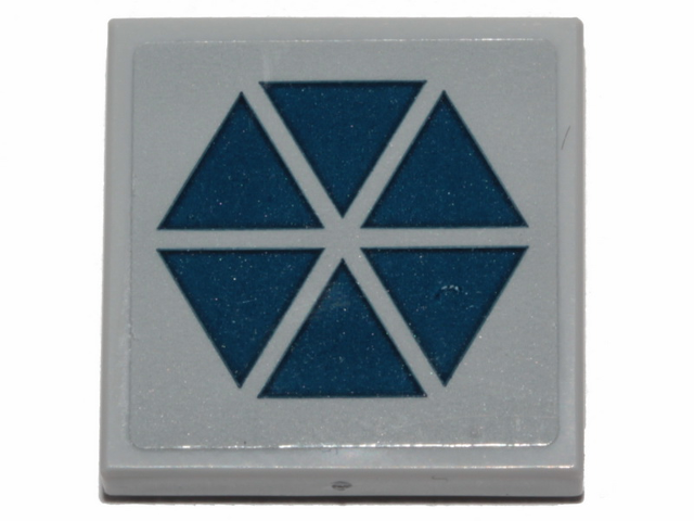 Tile 2 x 2 with Dark Blue Triangles in Hexagonal Pattern (SW Separatists Insignia) (Sticker) - Set 75283, 3068pb1345 Light Bluish Gray U
