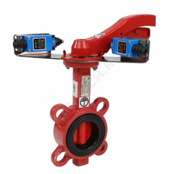 Затвор дисковый чугунный Benarmo FBV-A DN 80 PN 10/16 поворотный межфланцевый с рукояткой с концевыми выключателями EURO