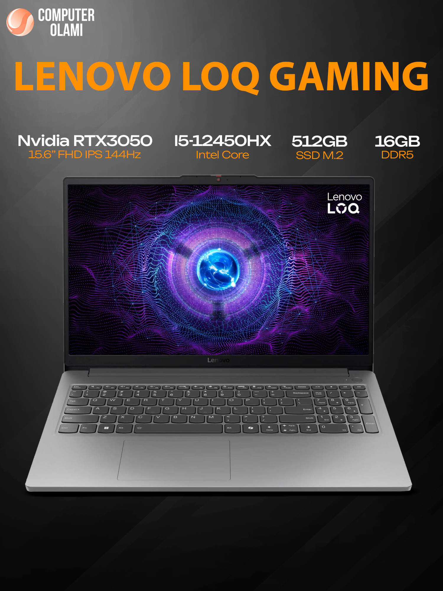 Ноутбук Lenovo LOQ 15IAX9E I5-12450HX 16GB 512GB RTX3050 15.6" 144Hz White W11