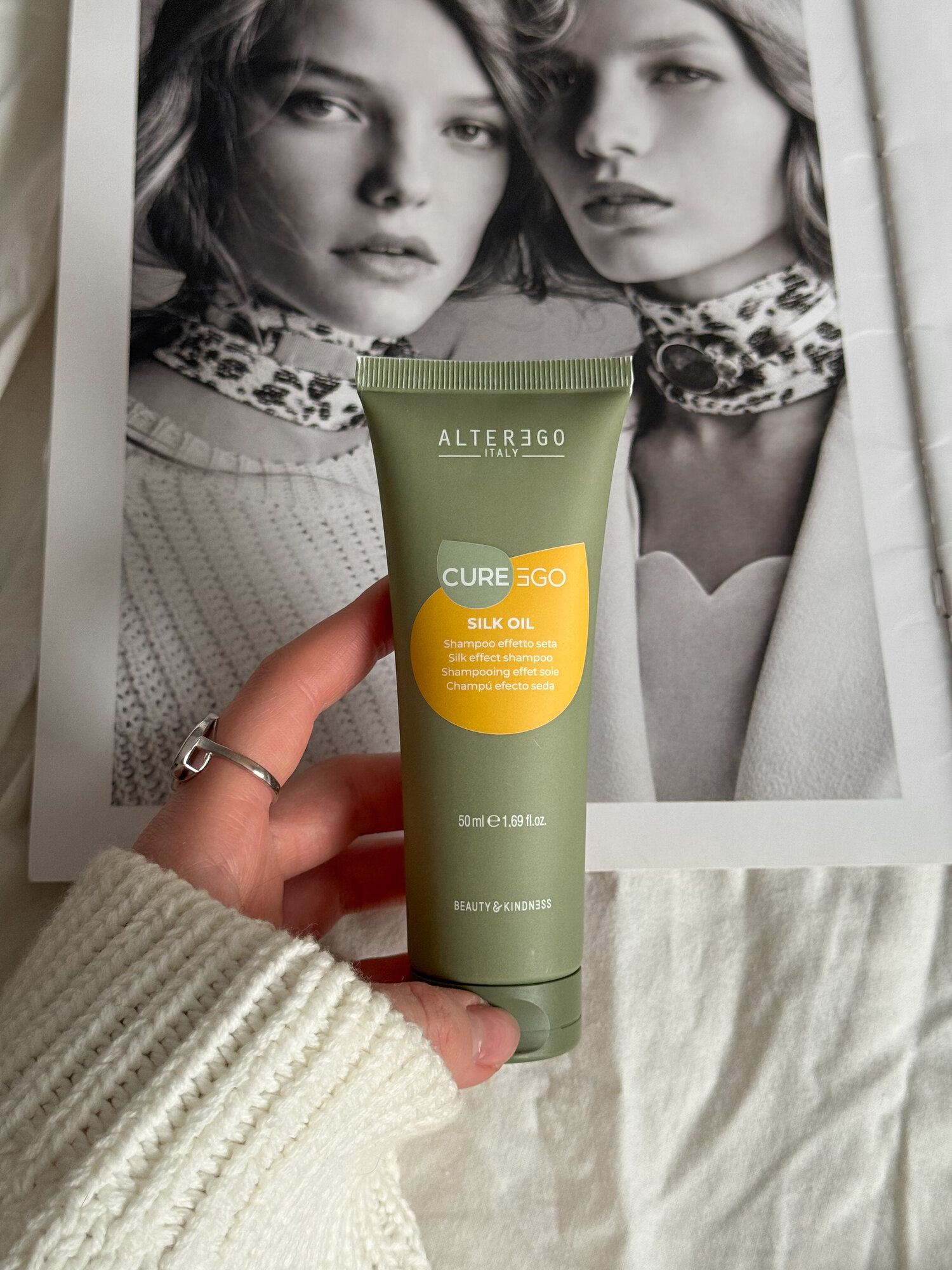 Шампунь для непослушных волос c эффектом шелка | 50 мл AlterEgo Italy CurEgo Silk Oil Shampoo