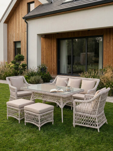 Изображение товара Комплект мебели для обеда и отдыха из искусственного ротанга Пикник-7 (Picnic-7), серый