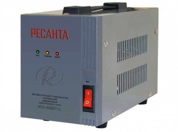 Стабилизатор напряжения Ресанта "АСН-500", 500Вт, IP20, диапазон 140-260В, без дисплея