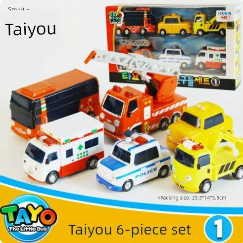 Набор TAYO мини-автомобилей 6 шт, игрушка для детей