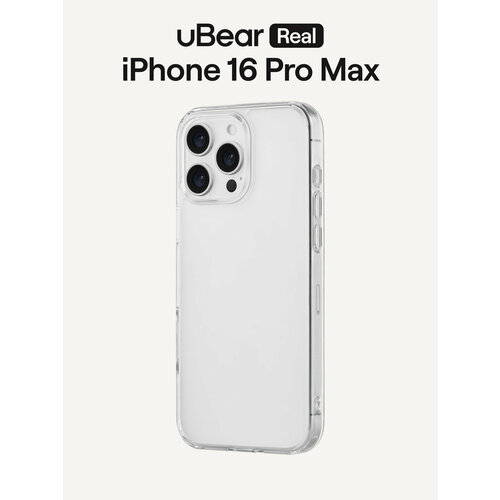 фото Чехол для iphone 16 pro max ubear real case, усиленный прозрачный