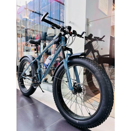 Fatbike Горный велосипед Фэтбайк GROM, 26*4.0 дюймов / взрослый, мужской и женский для прогулки / скоростной, спортивный велик для подростков синий