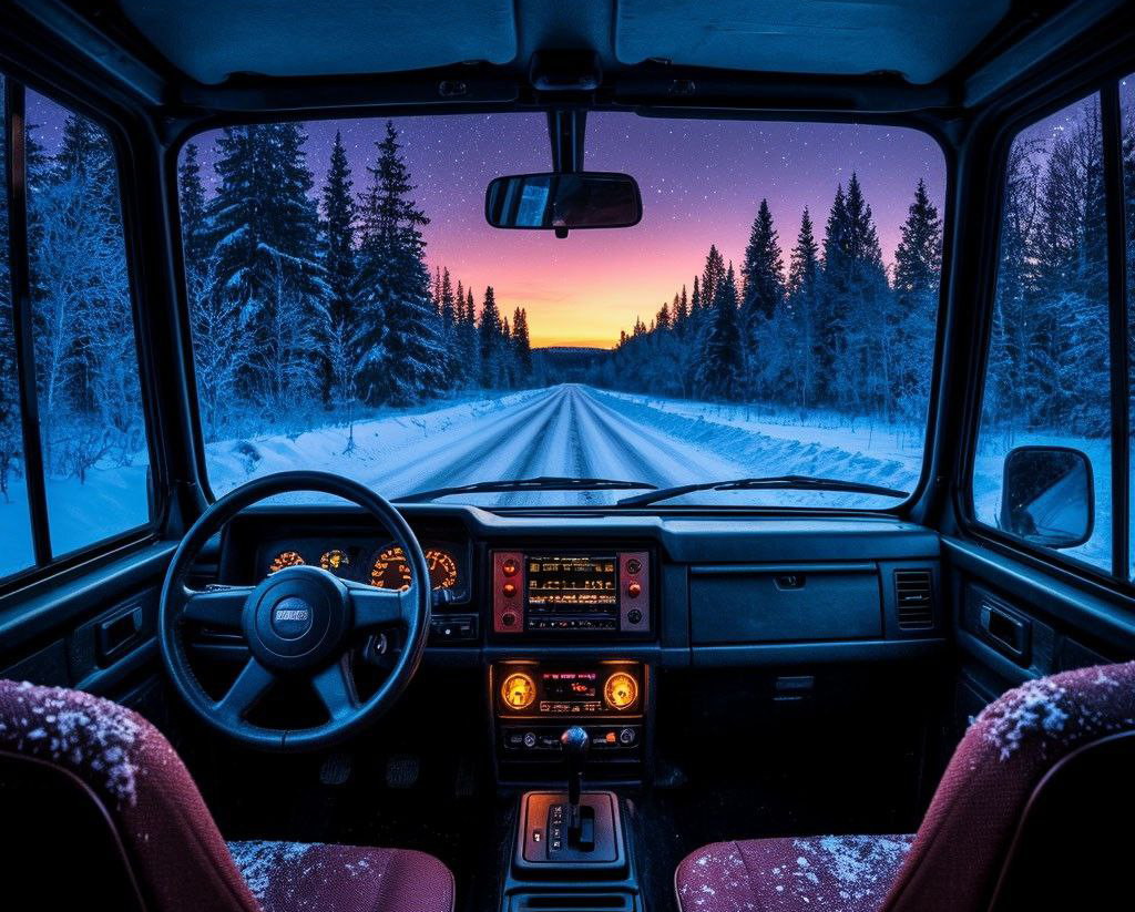 Интерьерная картина на холсте на подрамнике 40х50 пейзаж Снежная дорога