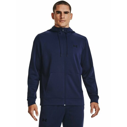 фото Толстовка under armour armour fleece fz hoodie, размер xl, , синий/черный