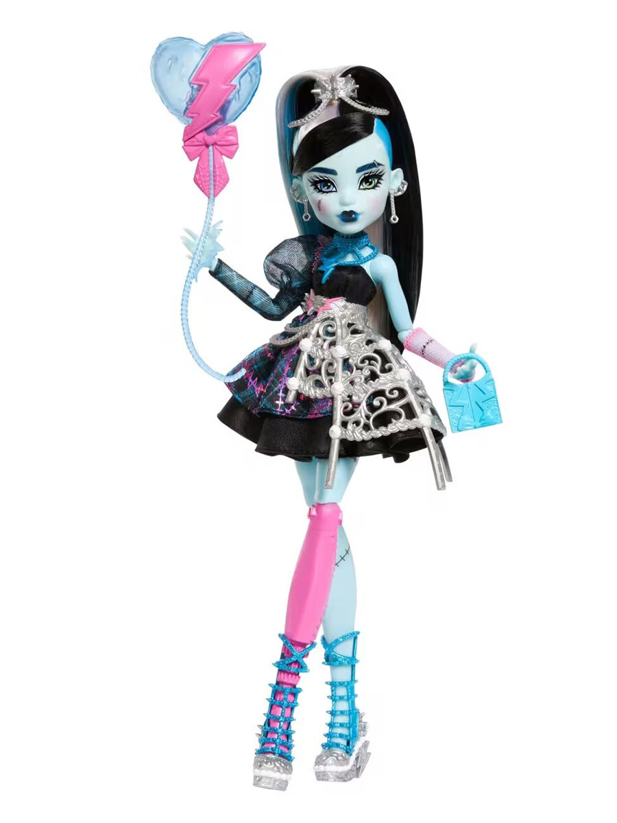 Mattel Monster High - Френки Штейн. Игровой набор с шарнирной куклой в праздничной одежде и аксессуарах. Scary Sweet Birthday Frankie Stein. Игрушки для девочек, JBG75