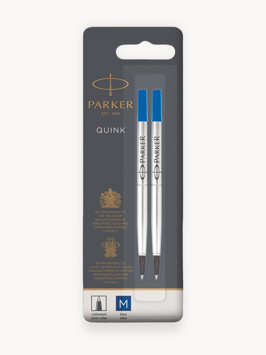 Стержень для ручки роллера Parker "Refill Roller Ball" синий, 0,7 мм, 2 штуки