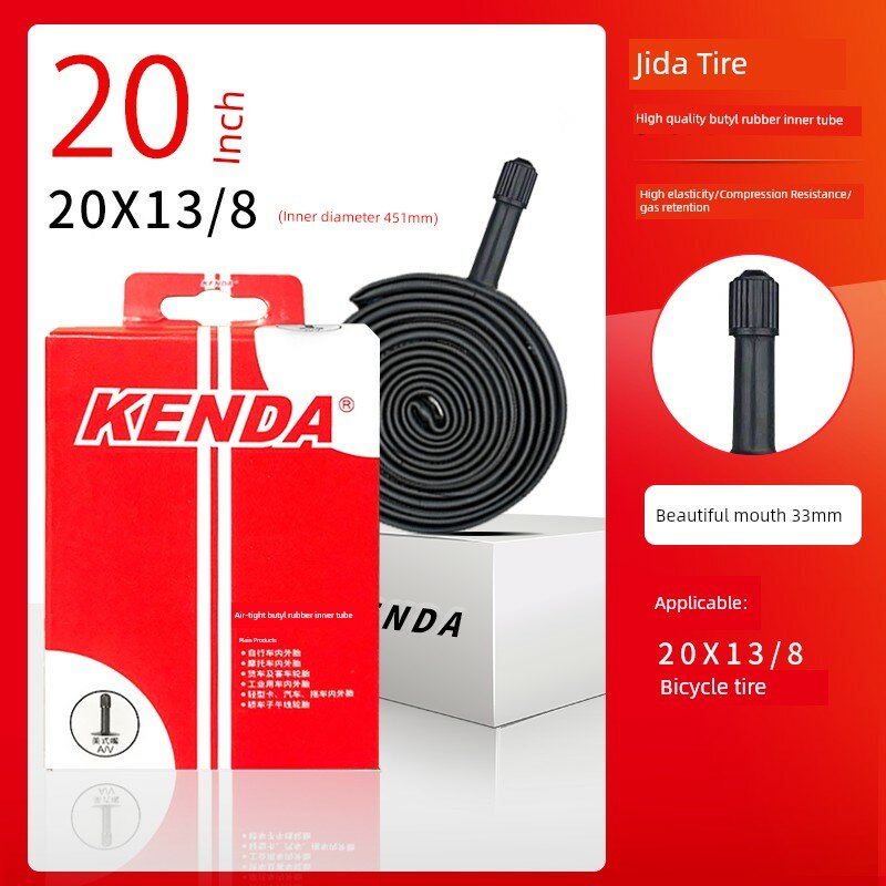 Велосипедная внутренняя шина 20 дюймов для шин 20x1.625, клапан Presta, длина 33 мм, диаметр обода 451 мм