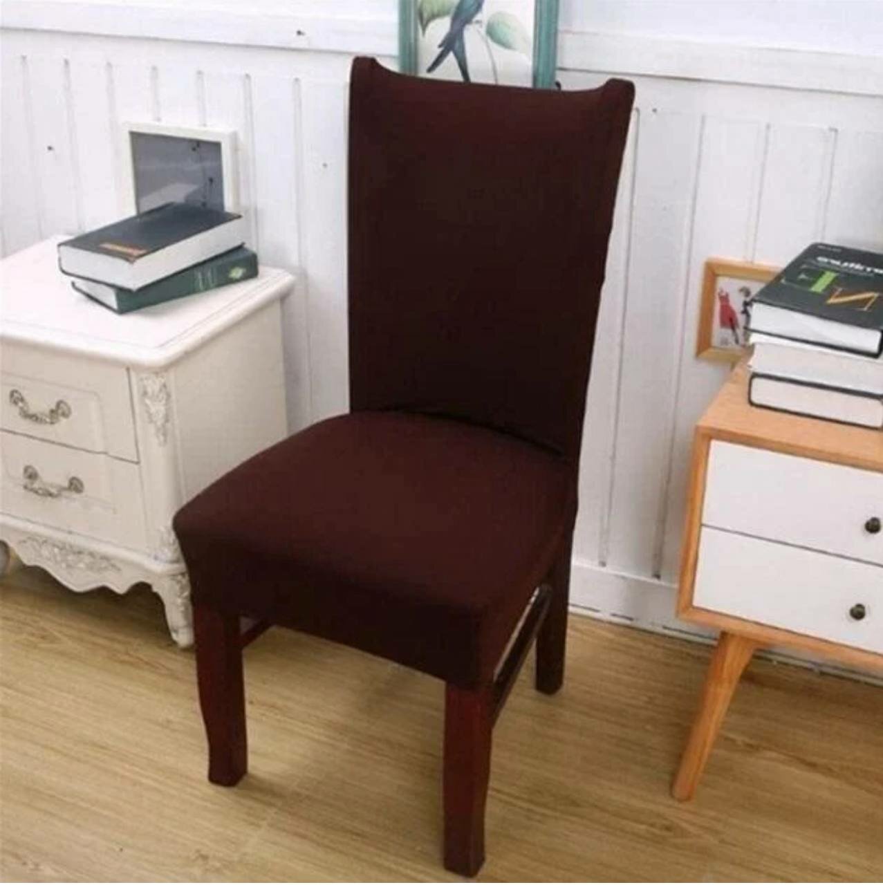 Универсальный чехол на стул со спинкой с резинкой для кухни и зала