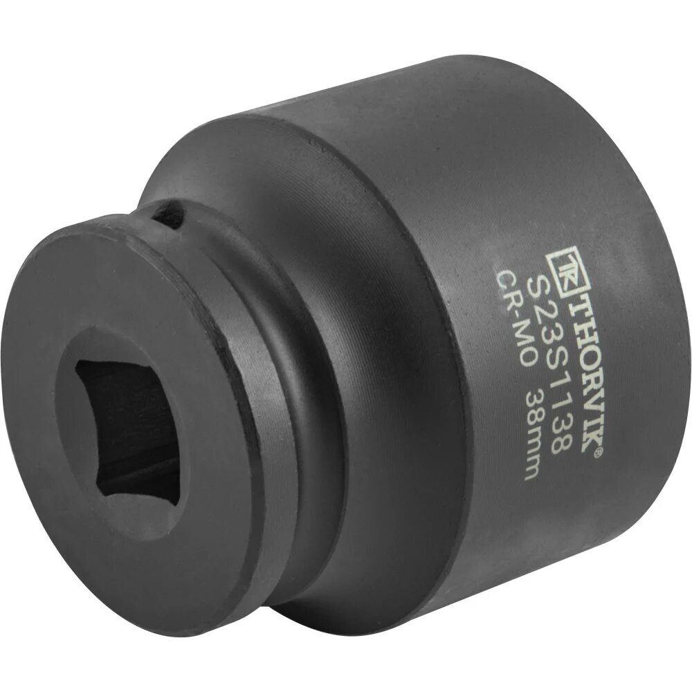 Головка торцевая ударная Thorvik S23S1138 38 мм, 1/2DR 054415, квадратное крепление с отверстием, материал — фото 1