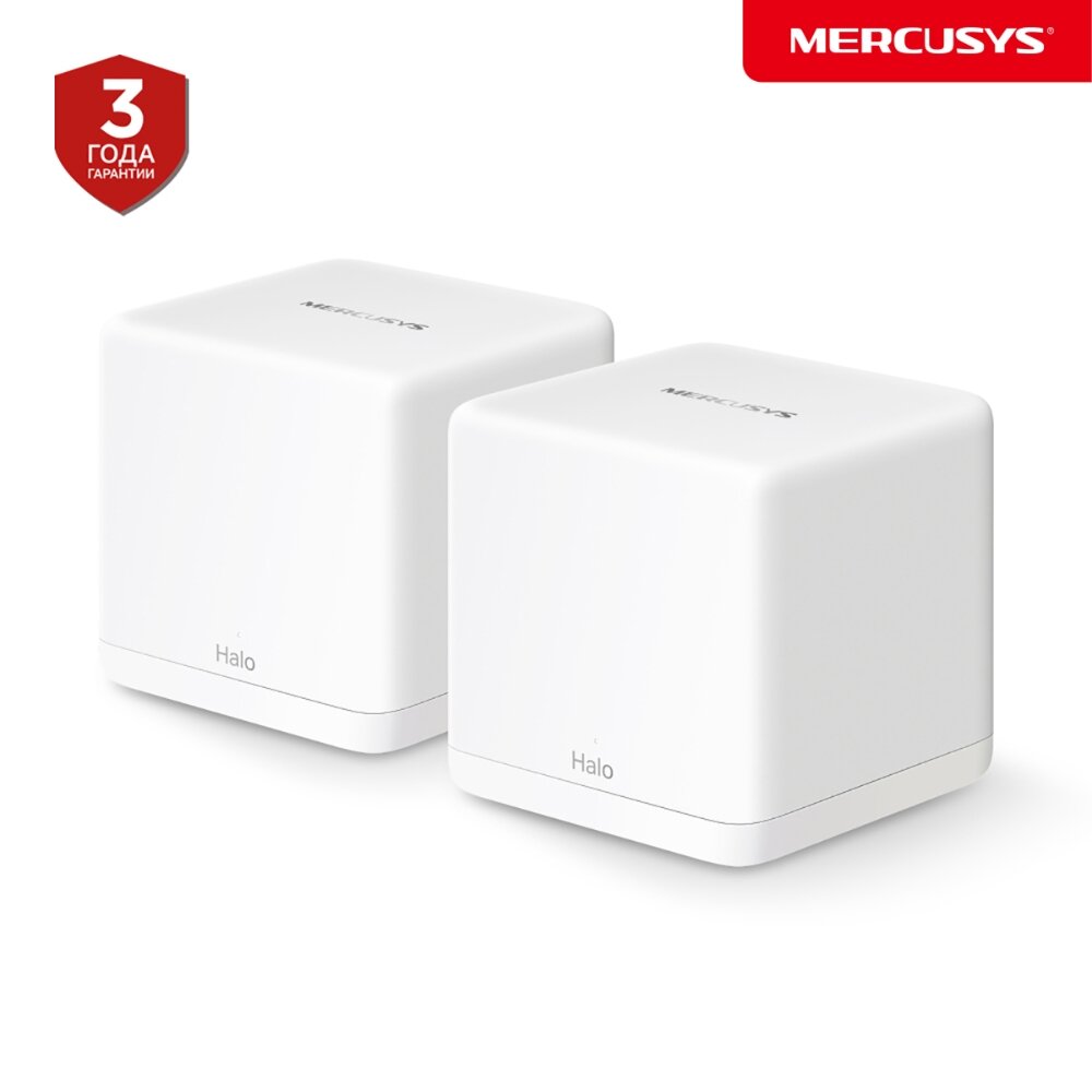 MESH-комплект Mercusys Halo H60X (2-pack) Wi-Fi 6 AX1500, до 1501 Мбит/с, 3×Gigabit LAN/WAN, бесшовный Mesh