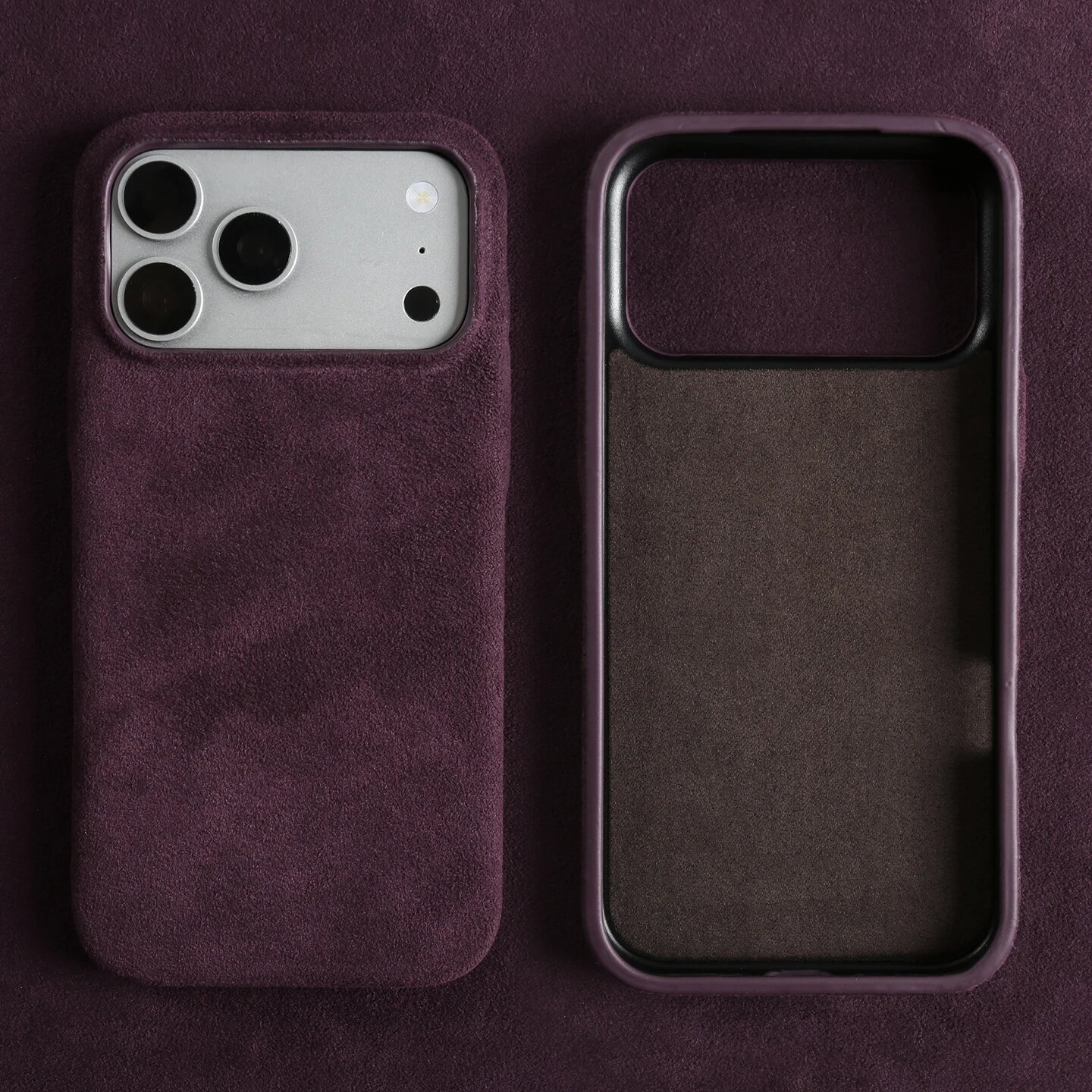 Премиум-чехол из алькантары для iPhone 17 Pro Max Air iPhone17 Про, Фиолетовый, Light Purple 5226