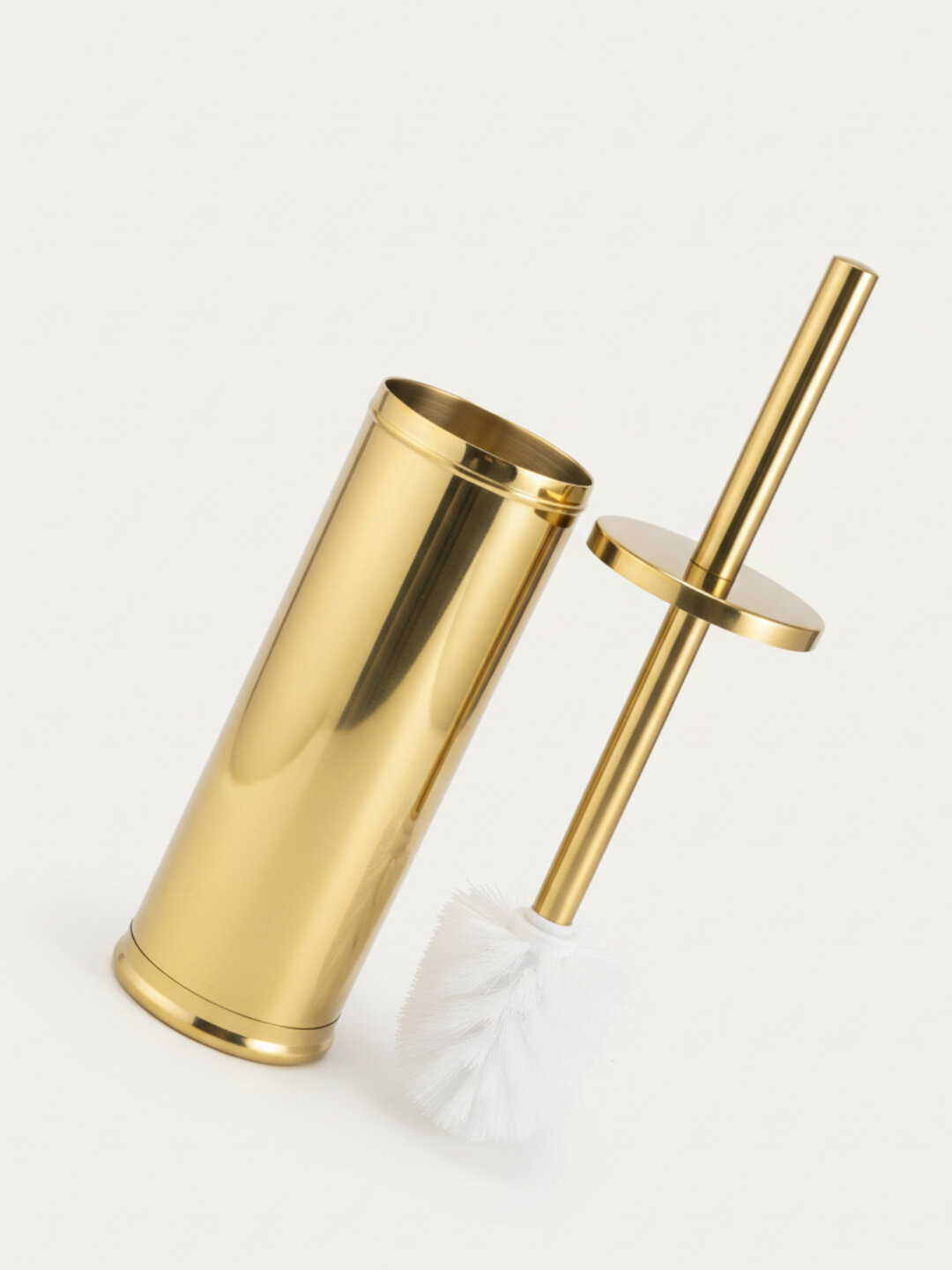 Щетка для чистки унитаза, металлическая, цвет золотой, из прочных материалов — фото 1