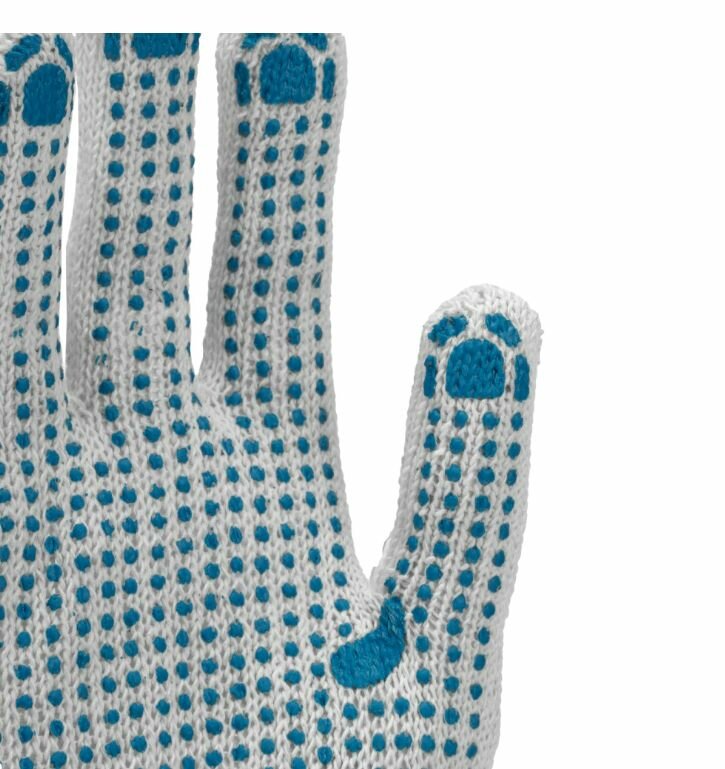 Перчатки трикотажные размер 9 (L) с ПВХ точкой 5 пар — фото 1