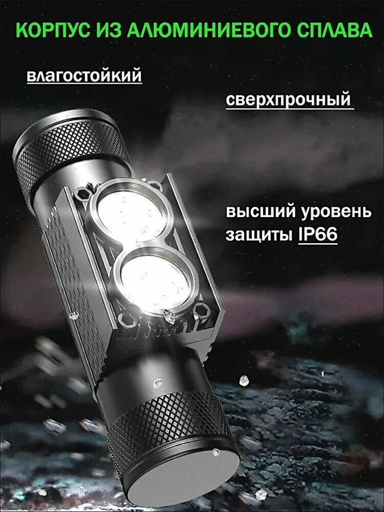 Налобный фонарь, налобный светодиодный фонарь с двумя линзами для отдыха, спорта и работ