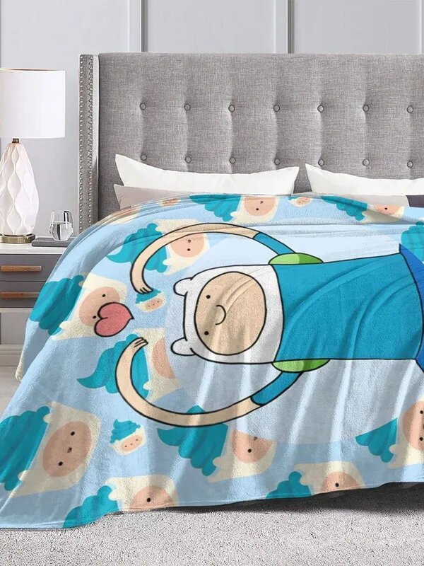 MXEB Плед с фотопринтом Adventure Time Пледы Время приключений , Фланель, 100 см х 75 см