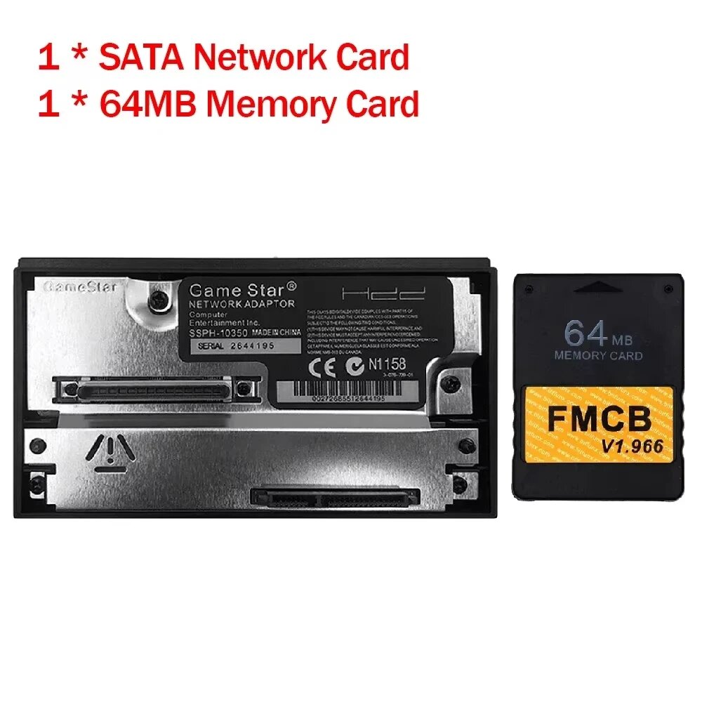 SATA Network Card + 64MB Memory Card PS2