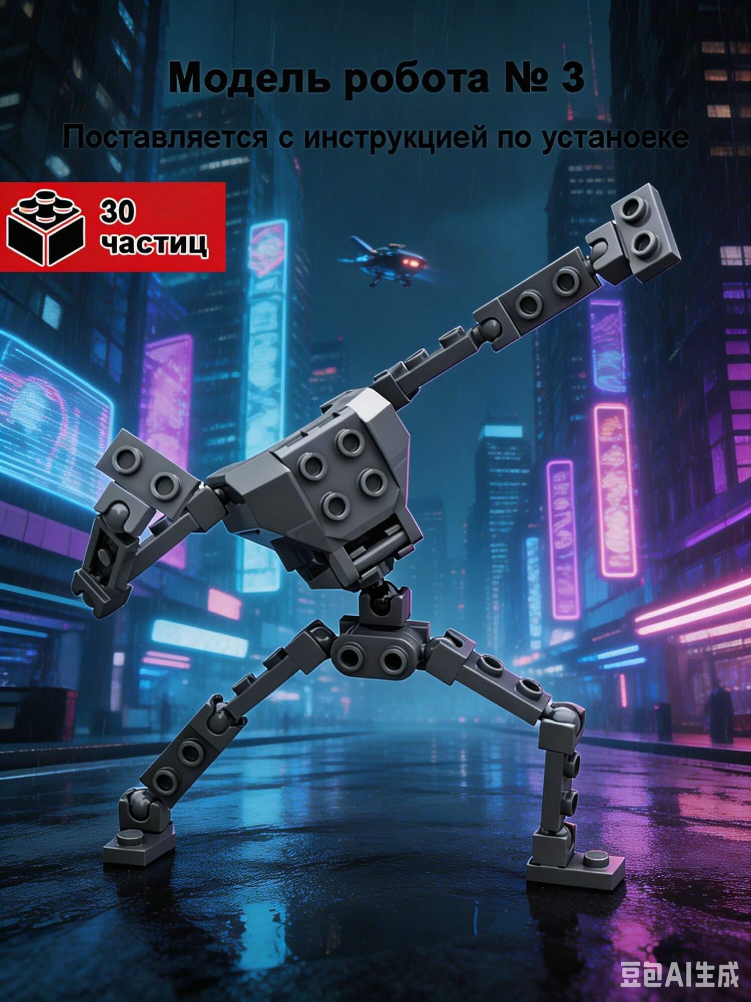 Конструктор робот MOC из маленьких деталей, DIY мини робот для сборки, развивающий набор для коллекции и подарка