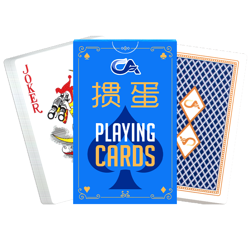 Huasheng Guandan ПВХ пластиковые карты для игр Водонепроницаемые Устойчивые к истиранию 60×96 мм Синие Двойной комплект