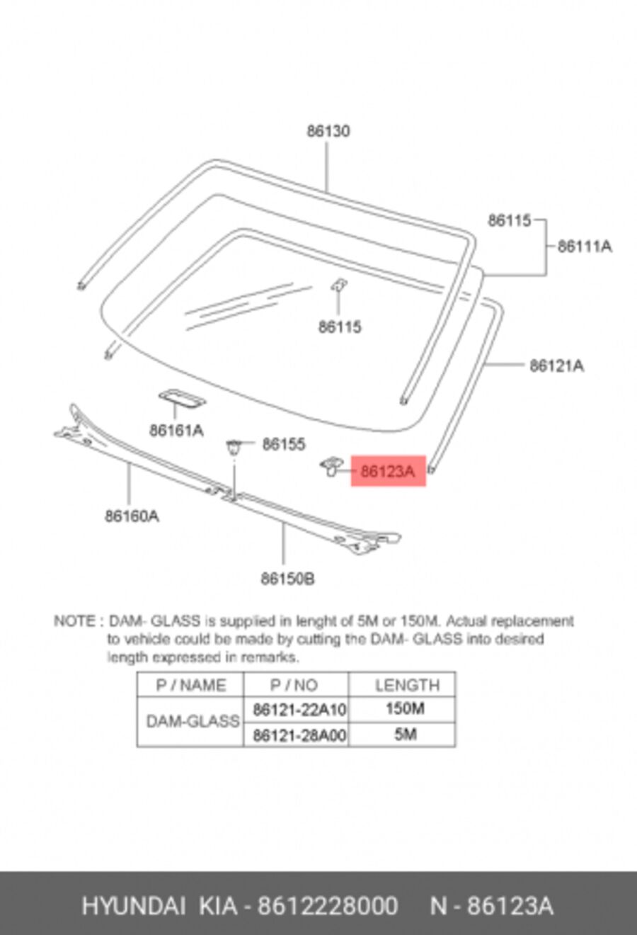 Фиксатор Молдинга Ветрового Стекла Org (Hyundai/Kia 8612228000)