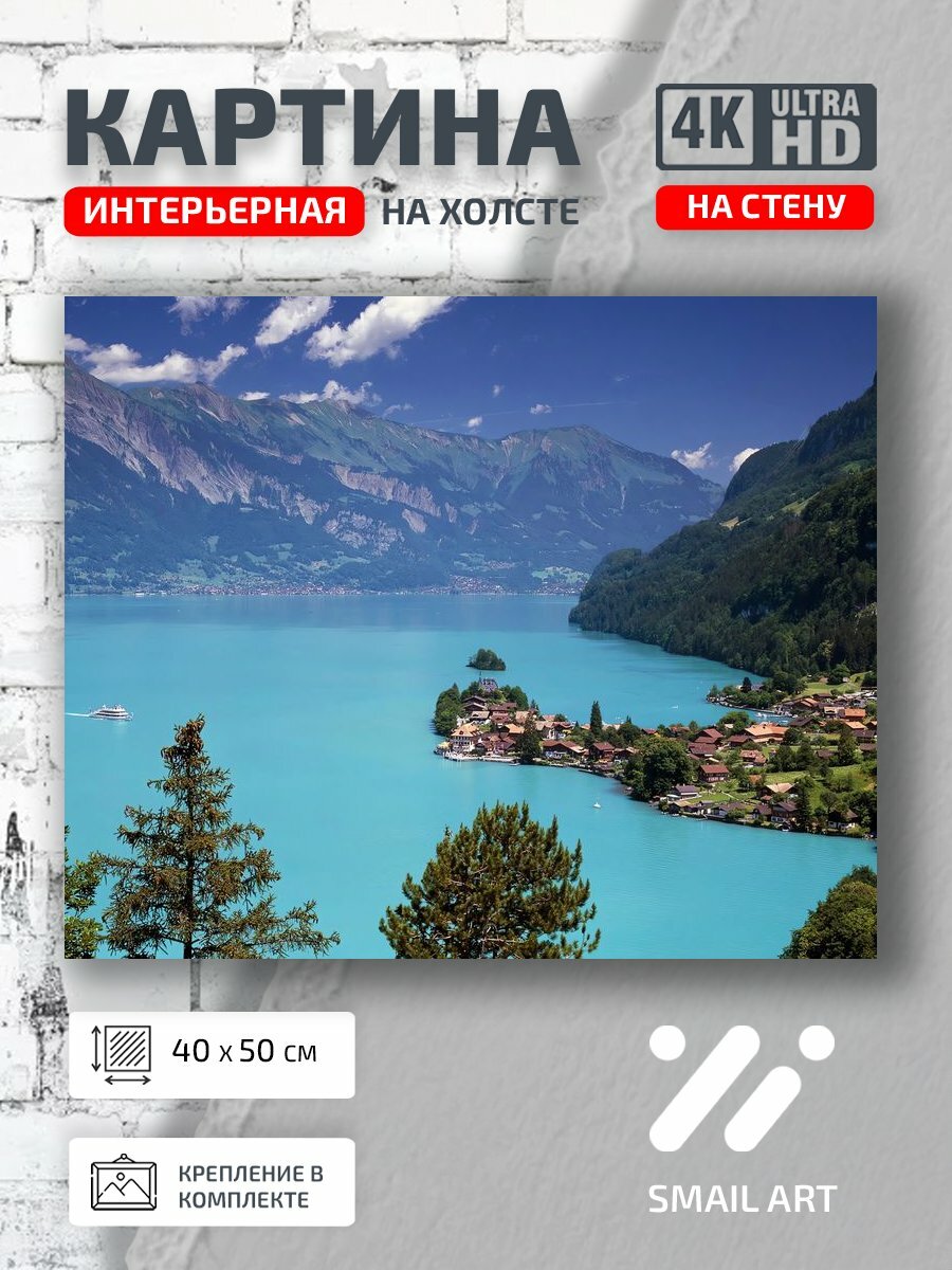 Картина на холсте интерьерная 40 на 50 на стену Швейцария Switzerland для спальни пейзаж