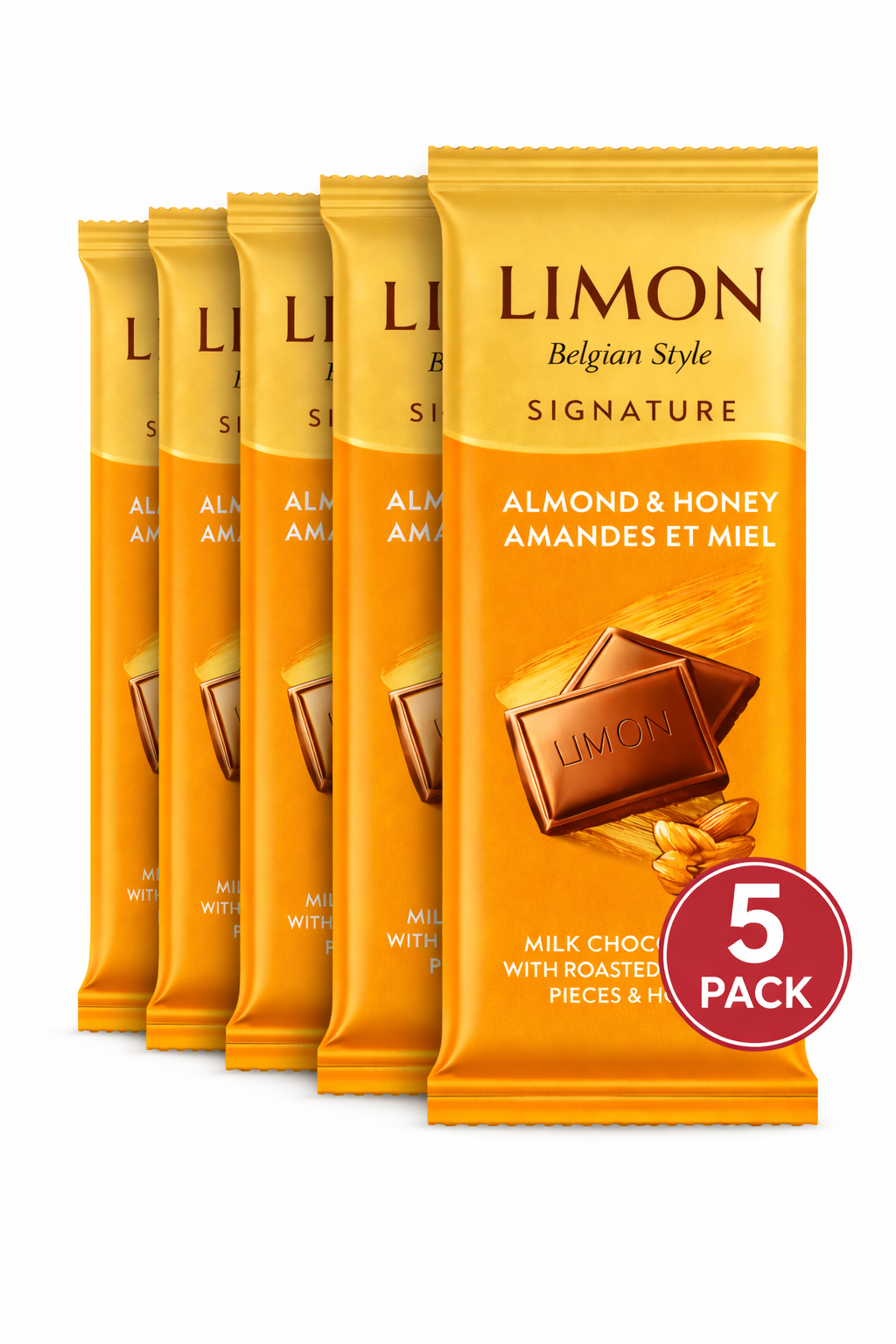 5 штук Молочный плитка "LIMON Signature Orange Edition" Belgian Style, 50 г производитель Ne'mat