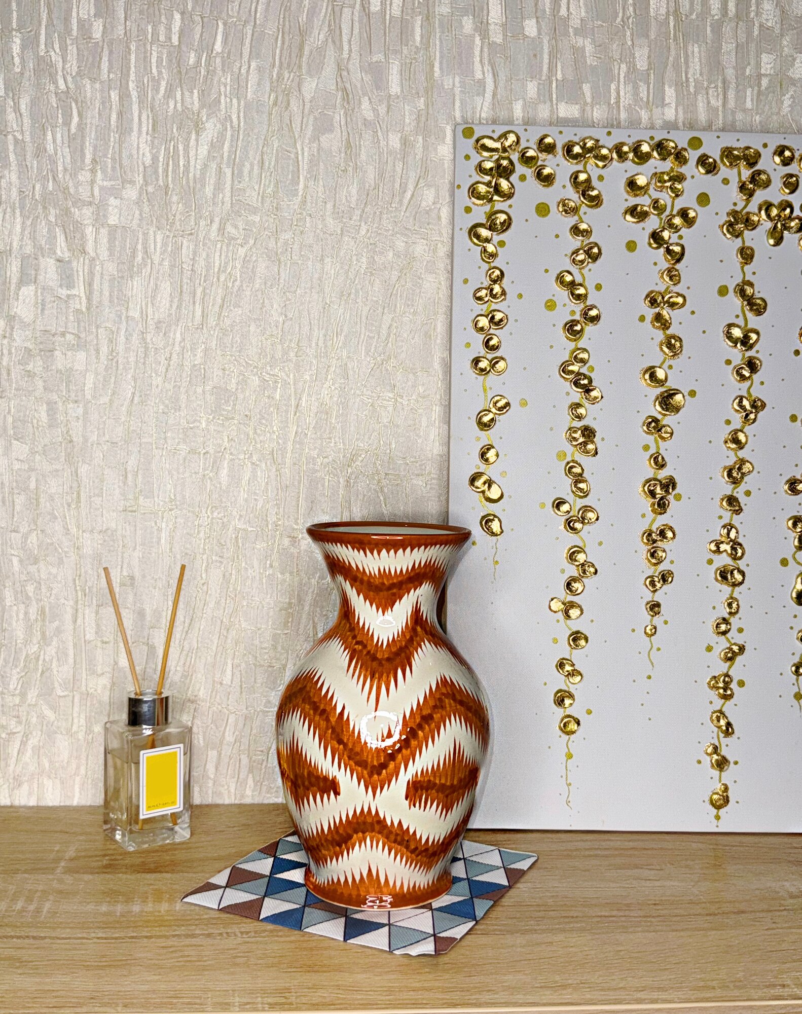 Ваза керамическая, декоративная для живых и искусственных цветов