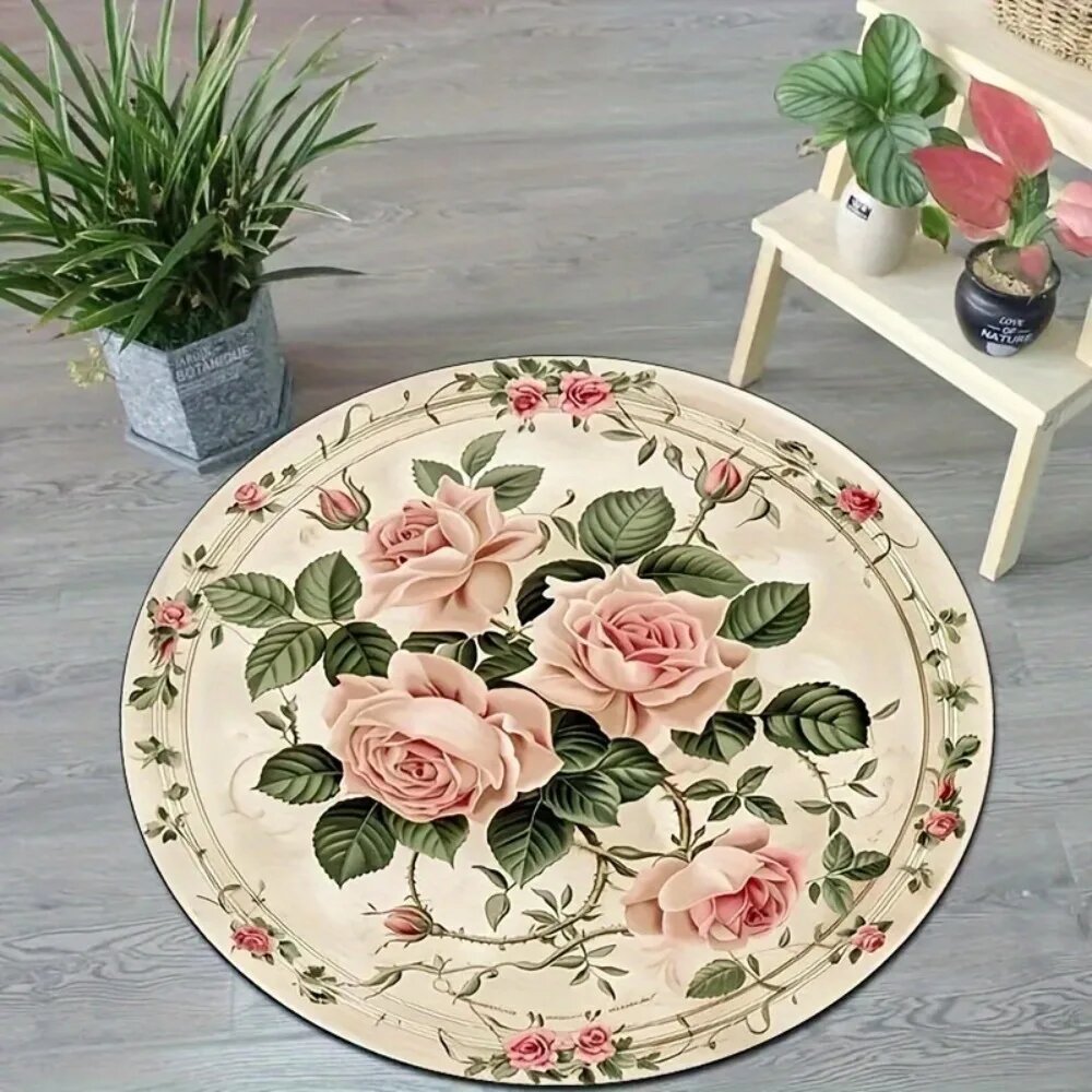 Детский ковер-цветок 40х40 см Polyester Pink flowers