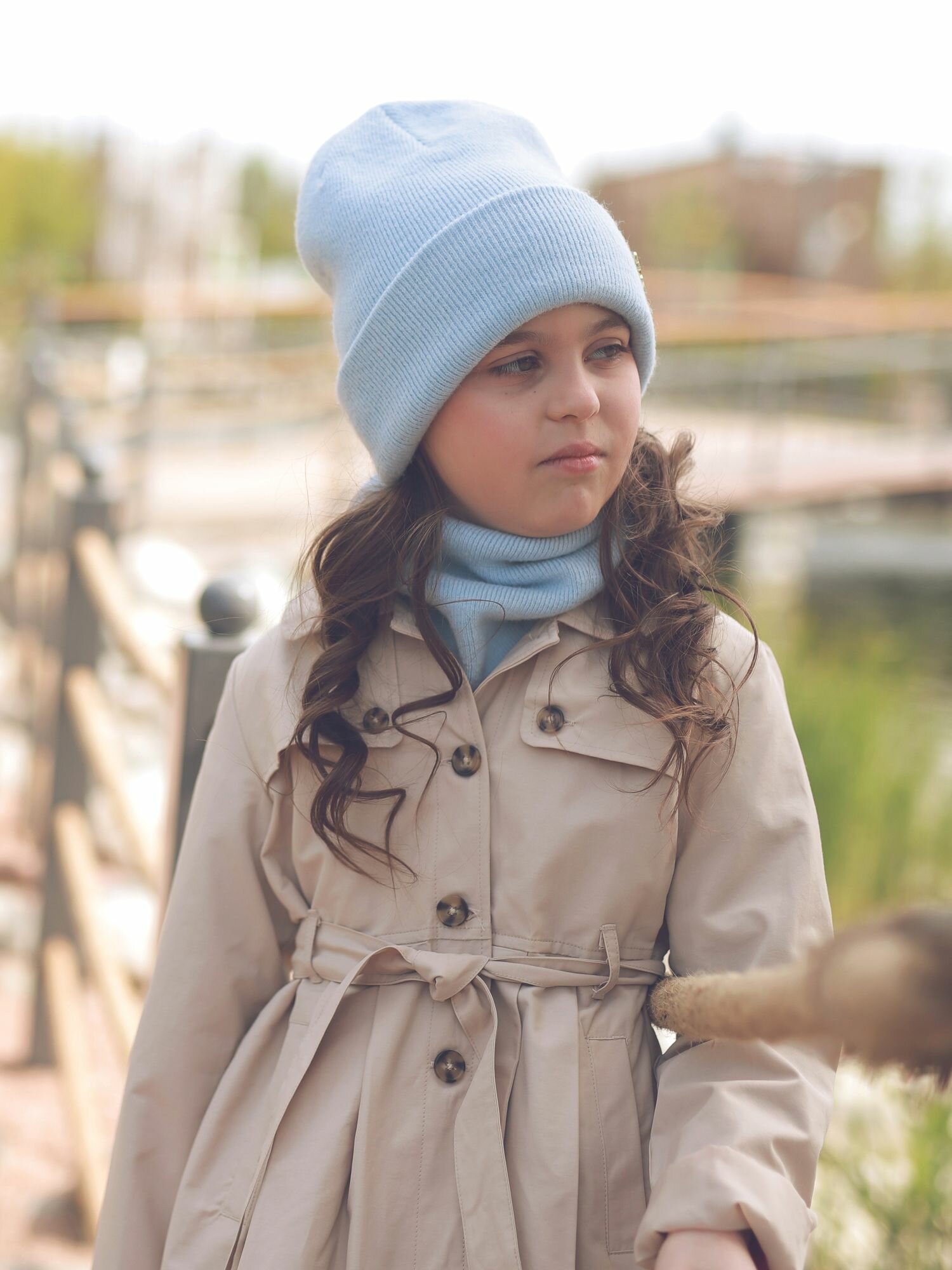 Шапка-бини Андерсен Весна-лето 2024 для девочек, размер 52-54, голубой — фото 1