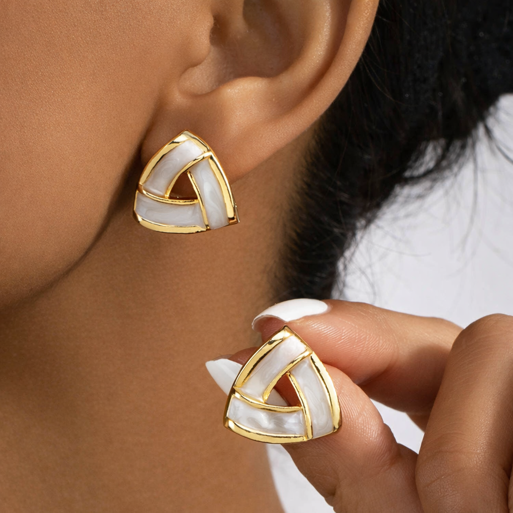 Серьги пусеты, эмаль