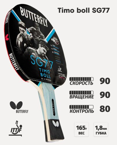 Изображение товара Ракетка для настольного тенниса Butterfly Timo Boll SG77