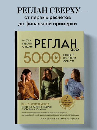 Изображение товара Курочкина Т. Мастер вязания спицами. Реглан сверху. 5000 моделей по одной формуле. Книга-конструктор трендовых плечевых изделий с идеальной посадкой