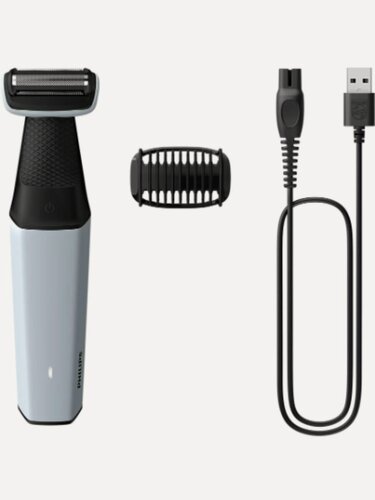 Изображение товара Триммер Philips BG3007/01 для тела, сухое и влажное бритье, фиксированная длина, 1 насадка 3 мм, серый/черный