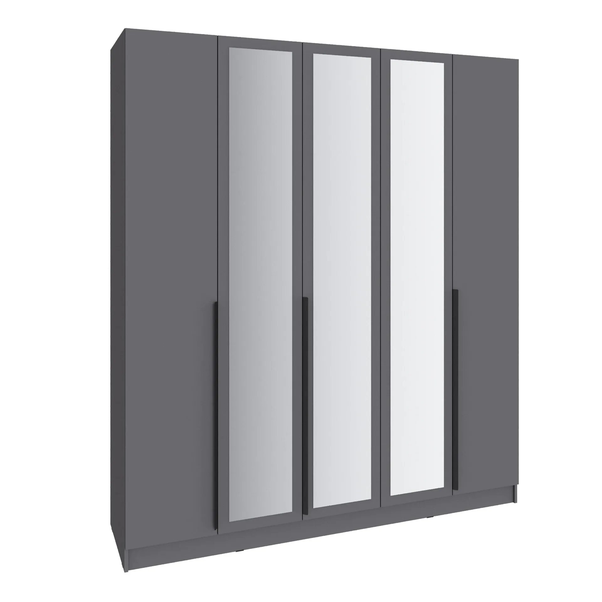 Шкаф «Мадрид» для одежды (2,0) с зеркалом, графит серый (2000х540х2300)