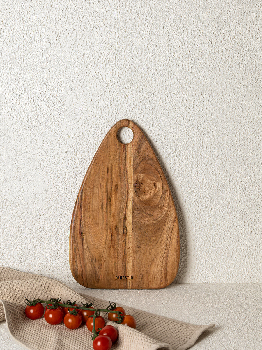 Доска разделочная DeNASTIA жетон, 35 x 23 x 1,5 см, бежевый, KB00046