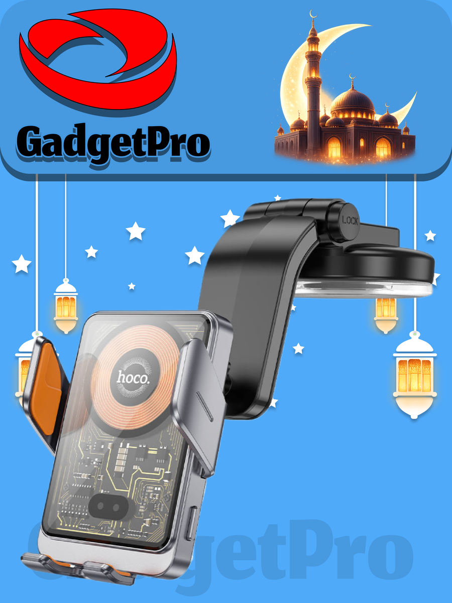 Автомобильный держатель Hoco HW8 для телефона, с автозажимом и беспроводной зарядкой, Center Console Car Holder