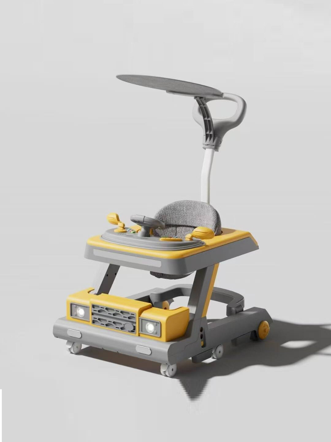 Многофункциональные детские ходунки 2-в-1: ходунки и каталка с музыкальной панелью