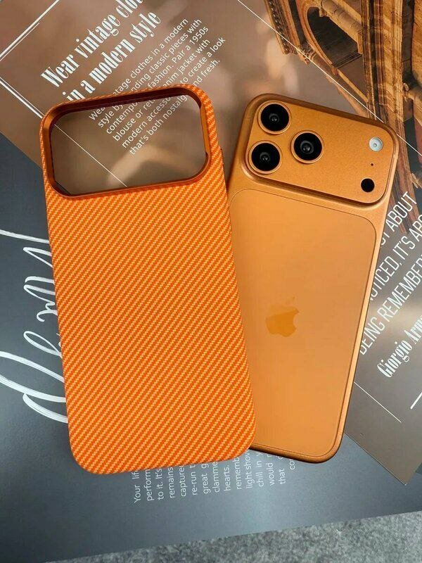 Премиальный карбоновый чехол для iPhone 17 Pro с надежной защитой камеры и прочной конструкцией для максимальной защиты от ударов термо- и морозостойкий