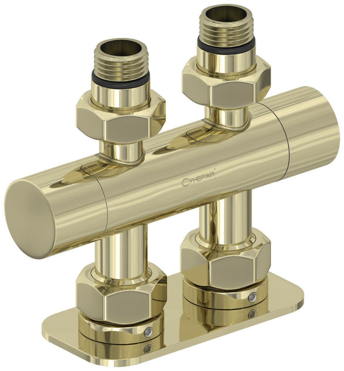 Сунержа Вентиль Сунержа 020-1417-1234, 2х1/2" прямой скрытый-скрытый EU50, шампань
