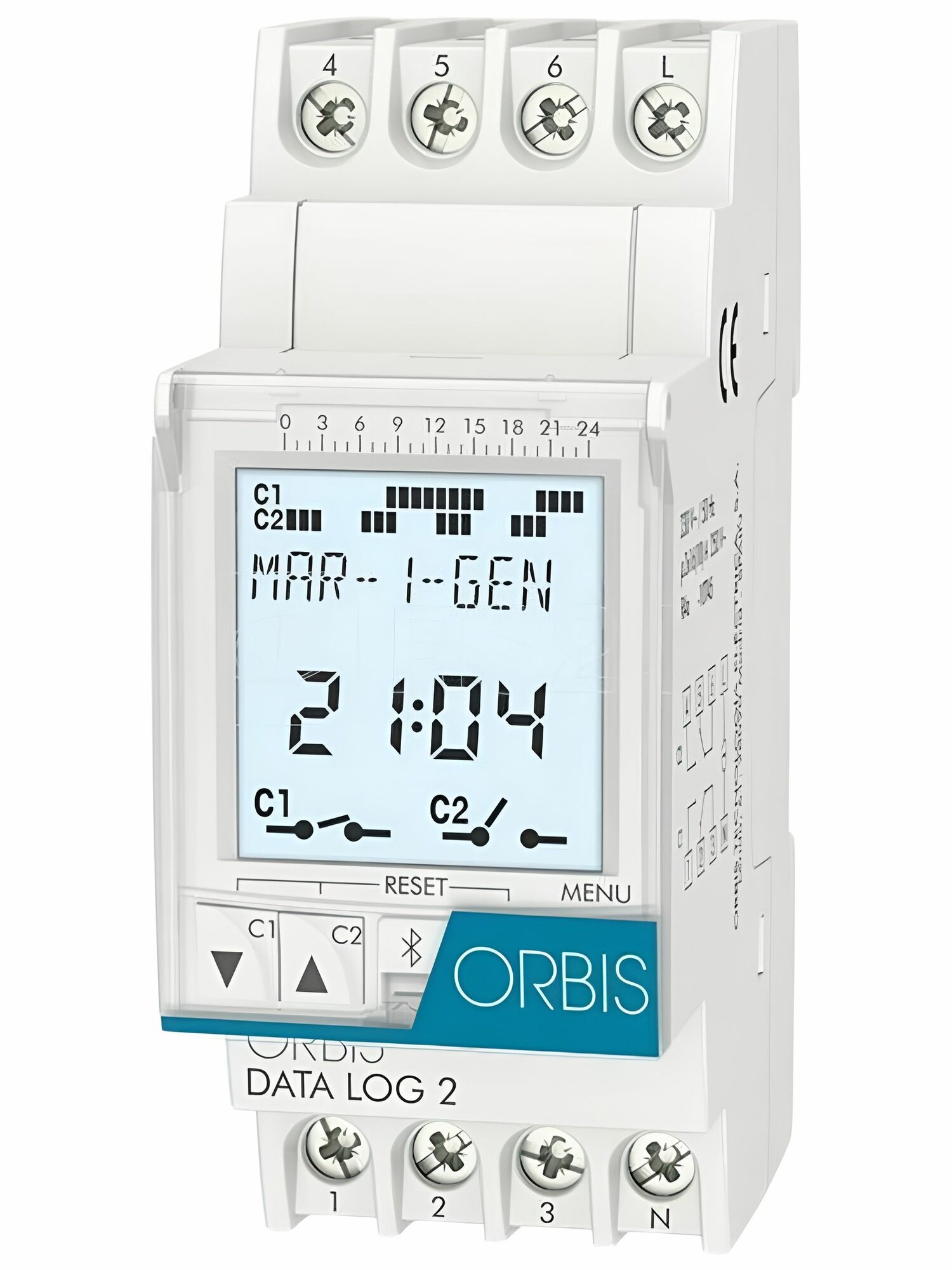 Реле времени цифровое Orbis DATA LOG-2, 2 канала, Артикул: OB175012.