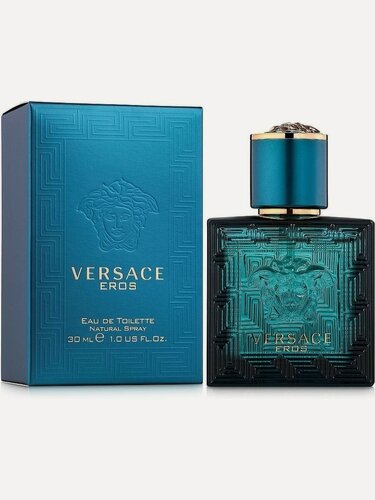Изображение товара Туалетная вода для мужчин Versace Eros 30 мл, фужерный свежий ванильно-древесный аромат