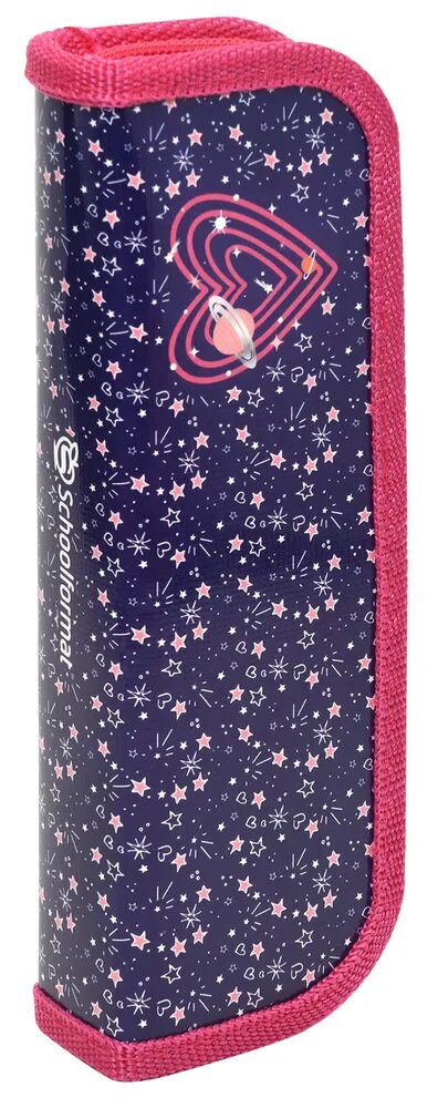 Пенал Schoolformat HEARTS AND STARS, 1 секция, маленький, 190 х 65
