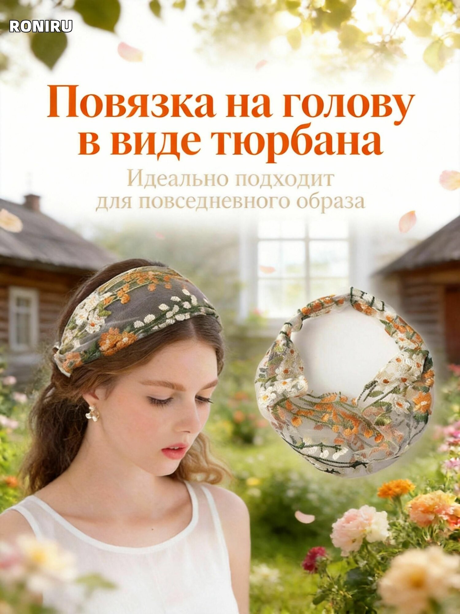 Повязка на голову в виде тюрбана, ободок в стиле воссоединения свежий и милый акцент для повседневного и праздничного образа