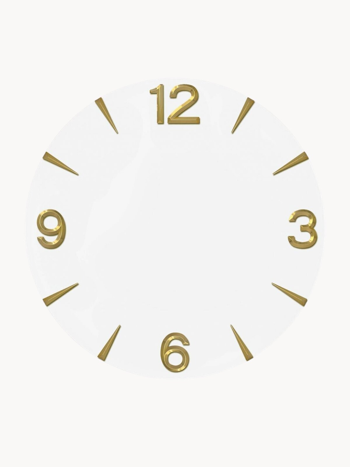 Заготовка для часов. Цифры для часов, арабские 3/6/9/12 с рисками 4,5см золотые EPOXYMASTER